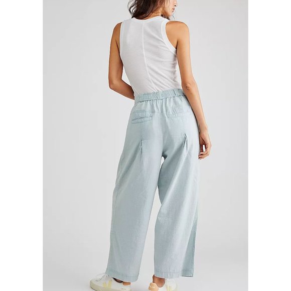 🎉LAST CHANCE🎉 FREE PEOPLE Lotta Love Trousers / Skies - Picture 9 of 10